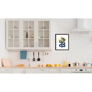 QUEENCE Zitronenschlange Wandbild - Gerahmt 50x70cm QUEENCE Zitronenschlange Wandbild - Gerahmt 50x70cm