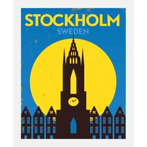 QUEENCE - Stockholm - 40 x 50 cm - Gelb - Gerahmtes Wandbild QUEENCE - Stockholm - 40 x 50 cm - Gelb - Gerahmtes Wandbild