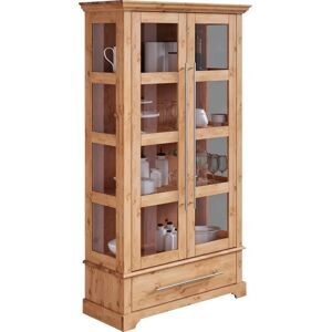 HOME AFFAIRE Meliss Landhaus Vitrine - 2-türig, Kiefer massiv, 94x169x39 cm HOME AFFAIRE Meliss Landhaus Vitrine - 2-türig, Kiefer massiv, 94x169x39 cm