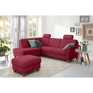 HOME AFFAIRE Borkum L-Form Sofa - Landhausstil, Microfaser, Rot HOME AFFAIRE Borkum L-Form Sofa - Landhausstil, Microfaser, Rot
