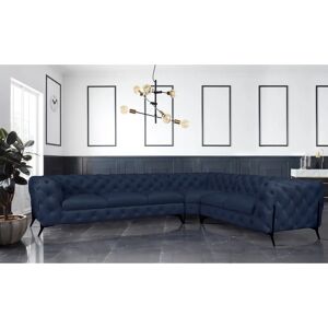Leonique Amaury L-Form Blau Chesterfield Sofa Leonique Amaury L-Form Blau Chesterfield Sofa
