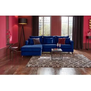 GUIDO MARIA KRETSCHMER - Renesse L-Form Sofa - Blau Velours - Handgefertigt in Europa GUIDO MARIA KRETSCHMER - Renesse L-Form Sofa - Blau Velours - Handgefertigt in Europa