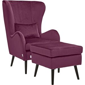 Guido Maria Kretschmer - Aubergine Samtoptik Sessel - Modern und Elegant Guido Maria Kretschmer - Aubergine Samtoptik Sessel - Modern und Elegant
