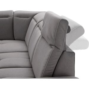 Ecksofa Cornwall L-Form - Mikrofasertapete, Grau, 7 Sitze Ecksofa Cornwall L-Form - Mikrofasertapete, Grau, 7 Sitze