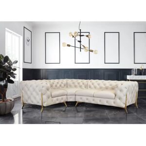Leonique Amaury L-Form Beige Sofa - Modern Chesterfield Leonique Amaury L-Form Beige Sofa - Modern Chesterfield