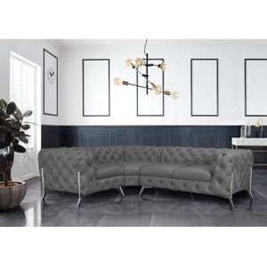 Leonique Amaury L-Form Sofa - Modern Chesterfield, Grau, 6,5 Sitze Leonique Amaury L-Form Sofa - Modern Chesterfield, Grau, 6,5 Sitze