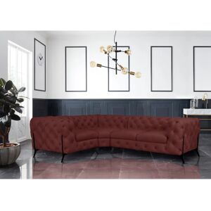 Leonique Amaury L-Form Sofa - L-förmiger Samtoptik, schwarze Füße, rosa Leonique Amaury L-Form Sofa - L-förmiger Samtoptik, schwarze Füße, rosa