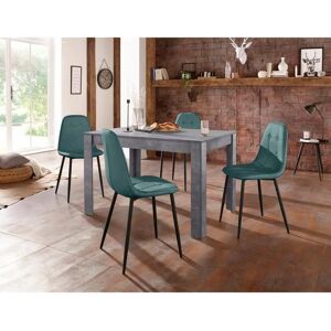 INOSIGN 120cm Blau Esstisch-Set - Gepolsterte Stühle & FSC-Holz INOSIGN 120cm Blau Esstisch-Set - Gepolsterte Stühle & FSC-Holz