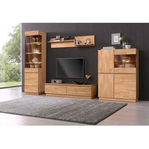 HOME AFFAIRE braun (eiche teilmassiv) Wohnwand 4-teilig HOME AFFAIRE braun (eiche teilmassiv) Wohnwand 4-teilig