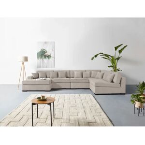 Guido Maria Kretschmer Home & Living Skara U-Form Sofa - U-förmiges loungesofa mit beigem Samtvelours Guido Maria Kretschmer Home & Living Skara U-Form Sofa - U-förmiges loungesofa mit beigem Samtvelours