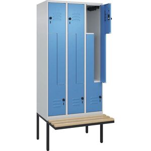 C+P Hellgrau / Hellblau Schließfach mit Sitz - Schrank C+P Hellgrau / Hellblau Schließfach mit Sitz - Schrank