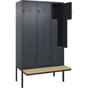 C+P Schließfächer mit Sitzbank - Grau, 3 Fächer, Classic PLUS C+P Schließfächer mit Sitzbank - Grau, 3 Fächer, Classic PLUS
