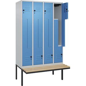 C+P Hellgrau / Hellblau Z Classic PLUS Schließfach mit Bank C+P Hellgrau / Hellblau Z Classic PLUS Schließfach mit Bank