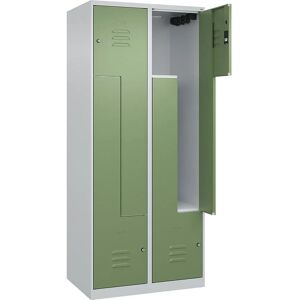C+P Stahlschrank - Z Classic PLUS, 2 Fächer, Hellgrau/Reedgrün C+P Stahlschrank - Z Classic PLUS, 2 Fächer, Hellgrau/Reedgrün