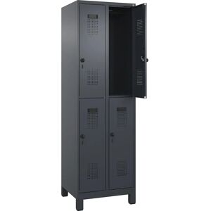 Dulapuri din oțel C+P - Evolo PLUS, 2 niveluri, gri, ventilate Dulapuri din oțel C+P - Evolo PLUS, 2 niveluri, gri, ventilate