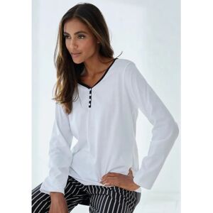 VIVANCE DREAMS Pyjamaoberteil - Weiß - Baumwolle - V-Ausschnitt - Langarm - Hüftlang VIVANCE DREAMS Pyjamaoberteil - Weiß - Baumwolle - V-Ausschnitt - Langarm - Hüftlang