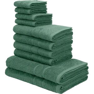 MY HOME Inga Handtuch-Set - Dunkelgrün - 10 Stück MY HOME Inga Handtuch-Set - Dunkelgrün - 10 Stück
