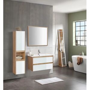 WELLTIME Torun Badezimmerwaschtisch - MDF Wandmontage mit Glasfront WELLTIME Torun Badezimmerwaschtisch - MDF Wandmontage mit Glasfront
