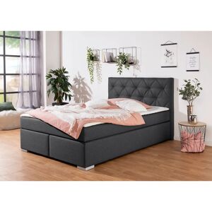 INOSIGN Tynan - Graues Polsterbett mit 140x200cm Matratze - Bett INOSIGN Tynan - Graues Polsterbett mit 140x200cm Matratze - Bett