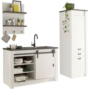 Home Affaire Sherwood Komplettküchen-Set - Weiß & Anthrazit - Küche Home Affaire Sherwood Komplettküchen-Set - Weiß & Anthrazit - Küche