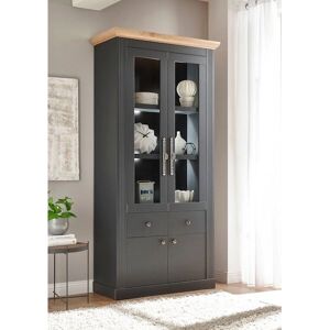 Home AFFAIRE Westminster Dunkelgrau Eiche Dekor Vitrinenschrank Home AFFAIRE Westminster Dunkelgrau Eiche Dekor Vitrinenschrank