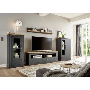 HOME AFFAIRE Westminster Dunkelgrau Holz Wohnwand - Wohnzimmer Möbel HOME AFFAIRE Westminster Dunkelgrau Holz Wohnwand - Wohnzimmer Möbel