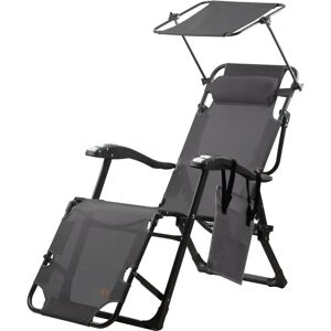 Chaise longue pliante avec parasol - Fauteuil relax - Publicité Chaise longue pliante avec parasol - Fauteuil relax - Publicité