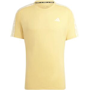 adidas Own the Run 3-Stripes Yellow T-Shirt - Running adidas Own the Run 3-Stripes Yellow T-Shirt - Running
