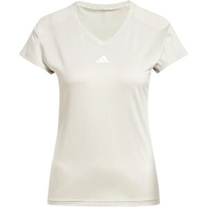 adidas AEROREADY Train Essentials Minimal Branding V-Neck T-Shirt - Women - Beige adidas AEROREADY Train Essentials Minimal Branding V-Neck T-Shirt - Women - Beige