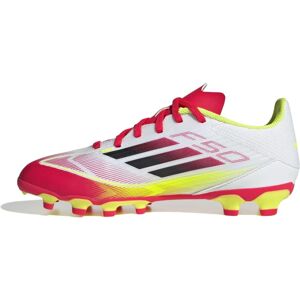 Adidas F50 League Kids Football Shoes - White/Black/Yellow Adidas F50 League Kids Football Shoes - White/Black/Yellow