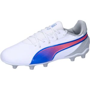 Puma King Match Junior FG/AG Football Boots - White/Blue/Grey - 5 Puma King Match Junior FG/AG Football Boots - White/Blue/Grey - 5