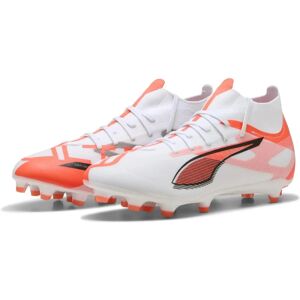 PUMA Ultra 5 MATCH+ FG/AG Football Shoes - White Black Glowing Red PUMA Ultra 5 MATCH+ FG/AG Football Shoes - White Black Glowing Red