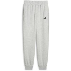 Puma Light Gray Heather High Waist French Terry Jogging Pants - Sweatpants Puma Light Gray Heather High Waist French Terry Jogging Pants - Sweatpants