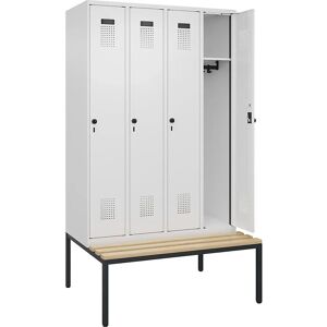 Vestiar Evolo PLUS avec banc - 4 modules, blanc, 1200 mm Vestiar Evolo PLUS avec banc - 4 modules, blanc, 1200 mm