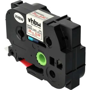 vhbw Brother Label Tape Cassette - Red on White - 3m x 24mm - Label Tape vhbw Brother Label Tape Cassette - Red on White - 3m x 24mm - Label Tape