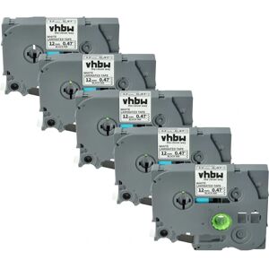 vhbw 5x Label Tape Cassette - Compatible with Brother PT E300VP, E110, E300 - Black on White vhbw 5x Label Tape Cassette - Compatible with Brother PT E300VP, E110, E300 - Black on White