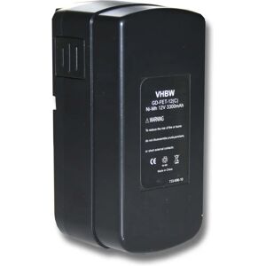 vhbw Festo Festool T12+3 Battery - NiMH 12V 3300mAh Black vhbw Festo Festool T12+3 Battery - NiMH 12V 3300mAh Black
