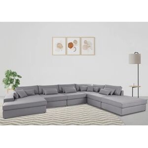 Raum.ID Enid U-Form Sofa hellgrau - Wohnlandschaft Raum.ID Enid U-Form Sofa hellgrau - Wohnlandschaft