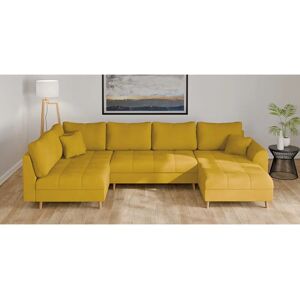 HOME AFFAIRE U-Form Sofa - Weiche Struktur, 3 Kissen, Recliner rechts - Polen HOME AFFAIRE U-Form Sofa - Weiche Struktur, 3 Kissen, Recliner rechts - Polen