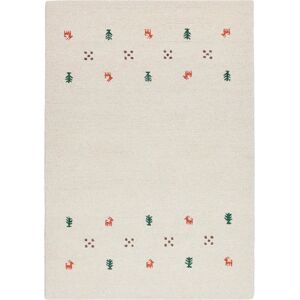 Theko Gabbeh Wollteppich - Tiermotiv, Handgewebt, Beige, 200x290cm Theko Gabbeh Wollteppich - Tiermotiv, Handgewebt, Beige, 200x290cm