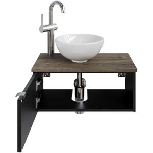 SAPHIR 6915 Wandwaschbecken mit Unterschrank - Schwarz Matt SAPHIR 6915 Wandwaschbecken mit Unterschrank - Schwarz Matt
