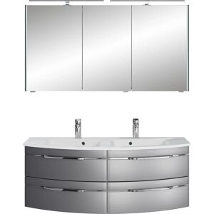 SAPHIR Badezimmer-Set - 133,2cm Stahlgrau Metallic - Badmöbel-Set SAPHIR Badezimmer-Set - 133,2cm Stahlgrau Metallic - Badmöbel-Set