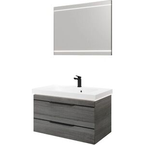 SAPHIR Balto Badezimmer-Set - Mineralmarmor-Waschtisch & LED-Spiegel SAPHIR Balto Badezimmer-Set - Mineralmarmor-Waschtisch & LED-Spiegel