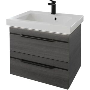 SAPHIR Balto Mineralguss Waschtisch mit Unterschrank - 2 Schubladen, LED, Schwarz SAPHIR Balto Mineralguss Waschtisch mit Unterschrank - 2 Schubladen, LED, Schwarz