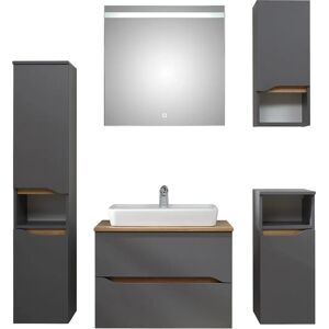 SAPHIR Quickset 5-teilig Badezimmermöbel-Set - Keramik-Waschtisch & LED-Spiegel SAPHIR Quickset 5-teilig Badezimmermöbel-Set - Keramik-Waschtisch & LED-Spiegel