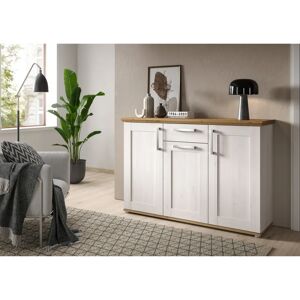HOME AFFAIRE Cosenza - Weißes Sideboard mit 3 Türen & 1 Schublade HOME AFFAIRE Cosenza - Weißes Sideboard mit 3 Türen & 1 Schublade