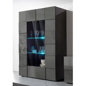 INOSIGN Dama Grau Hochglanz Vitrine - Stauraum mit 2 Türen INOSIGN Dama Grau Hochglanz Vitrine - Stauraum mit 2 Türen