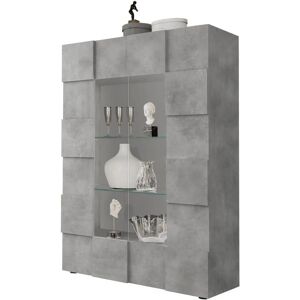 INOSIGN Dama Grau Vitrine - Moderne 3D-Optik Stauraumvitrine INOSIGN Dama Grau Vitrine - Moderne 3D-Optik Stauraumvitrine