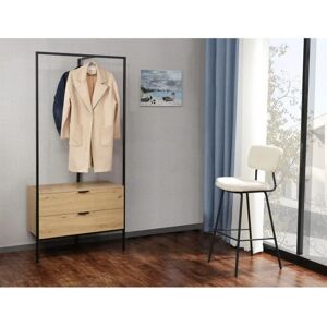 INOSIGN Innsbruck Kleiderschrank - 85x190cm, braun & schwarz, Holz & Metall INOSIGN Innsbruck Kleiderschrank - 85x190cm, braun & schwarz, Holz & Metall