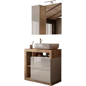 WELLTIME Hamburg Badezimmermöbel-Set - 79cm Breite - Braun WELLTIME Hamburg Badezimmermöbel-Set - 79cm Breite - Braun